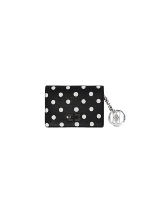 Bou card holder with flap printed Black B3010009 Ganni 